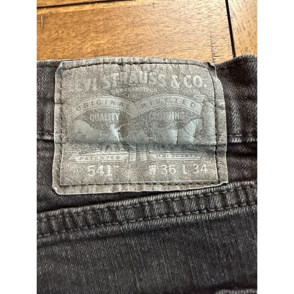 Levi's Black 541 Straight Dark Wash Denim Casual Jeans Men's 36X34 - Picture 4 of 6